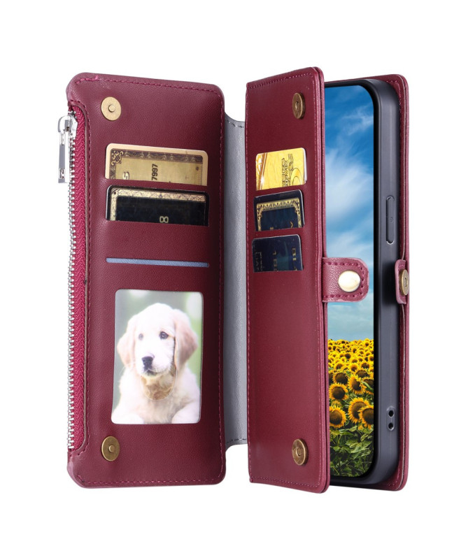 Housse Samsung Galaxy S25 Edge Portefeuille Zippé à Lanière | FLOXA