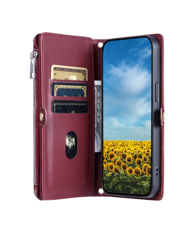 Housse Samsung Galaxy S25 Edge Portefeuille Zippé à Lanière | FLOXA