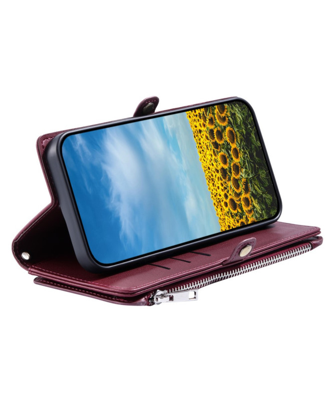 Housse Samsung Galaxy S25 Edge Portefeuille Zippé à Lanière | FLOXA