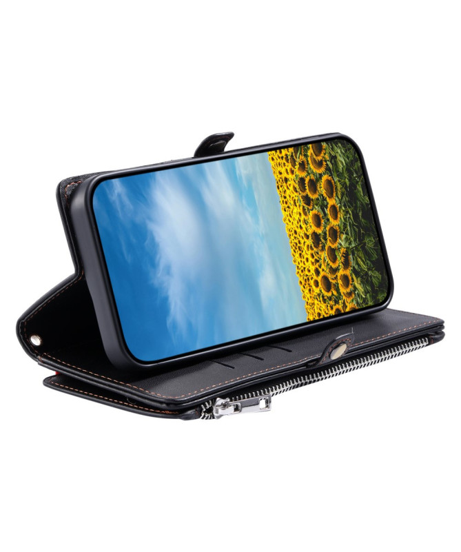 Housse Samsung Galaxy S25 Edge Portefeuille Zippé à Lanière | FLOXA