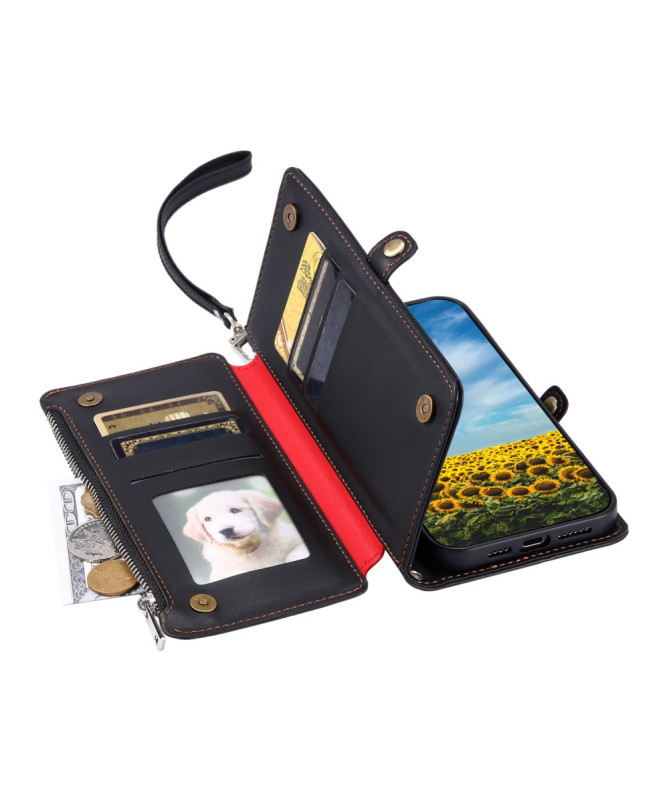 Housse Samsung Galaxy S25 Edge Portefeuille Zippé à Lanière | FLOXA