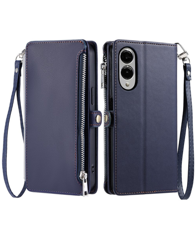 Housse Samsung Galaxy S25 Edge Portefeuille Zippé à Lanière | FLOXA
