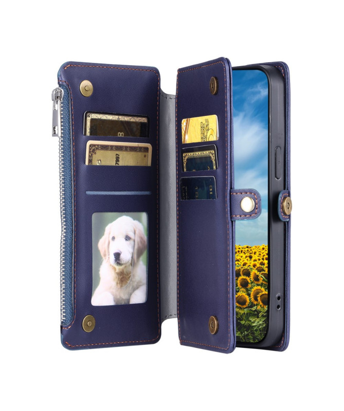 Housse Samsung Galaxy S25 Edge Portefeuille Zippé à Lanière | FLOXA