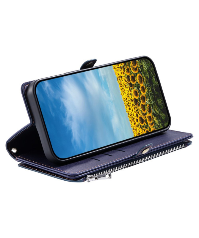 Housse Samsung Galaxy S25 Edge Portefeuille Zippé à Lanière | FLOXA