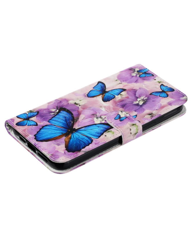 Housse Samsung Galaxy S25 Edge Papillons Bleus et Fleurs