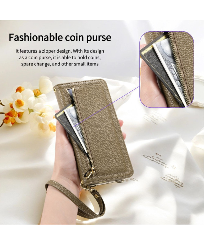 Housse Samsung Galaxy S25 Poche Zippée Miroir | LitchiLux