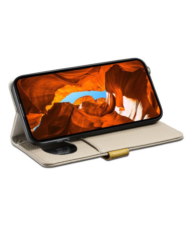 Housse Samsung Galaxy S25 Poche Zippée Miroir | LitchiLux Beige Clair - photo 13