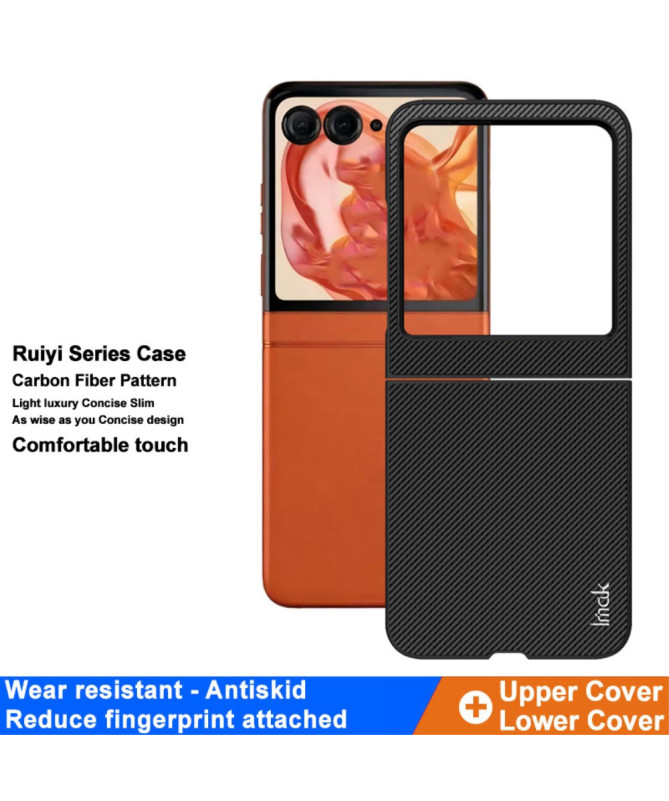 Coque Motorola Razr 60 / 50 | IMAK Ruiyi Series Carbone