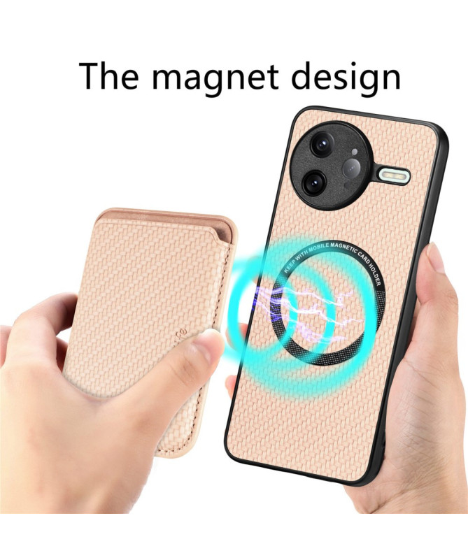 Coque Poco F7 Ultra Fibre de Carbone Porte-cartes détachable