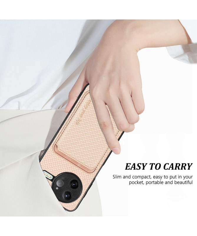 Coque Poco F7 Ultra Fibre de Carbone Porte-cartes détachable