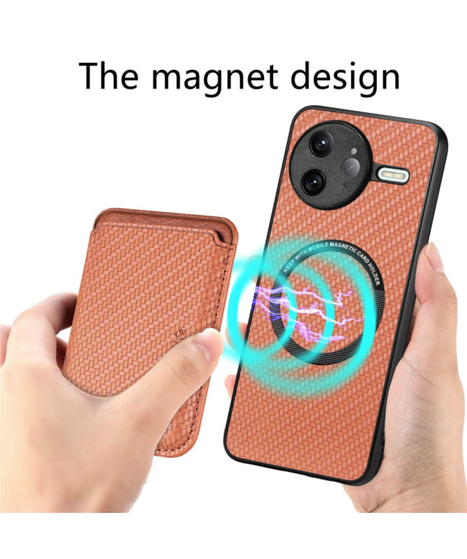 Coque Poco F7 Ultra Fibre de Carbone Porte-cartes détachable