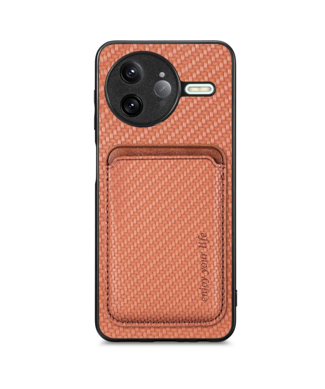 Coque Poco F7 Ultra Fibre de Carbone Porte-cartes détachable