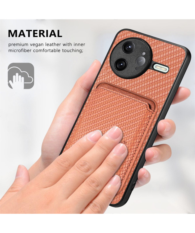Coque Poco F7 Ultra Fibre de Carbone Porte-cartes détachable