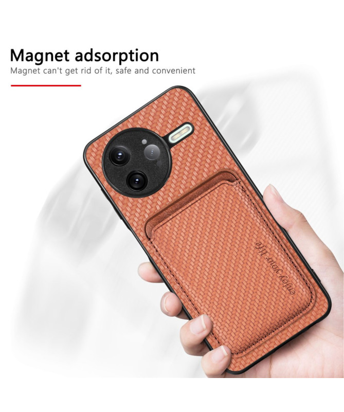Coque Poco F7 Ultra Fibre de Carbone Porte-cartes détachable