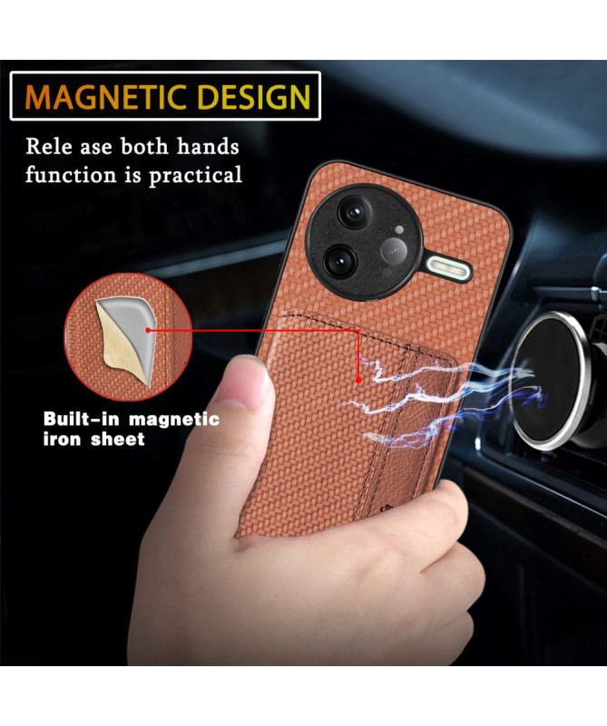 Coque Poco F7 Ultra | Portefeuille RFID Carbone