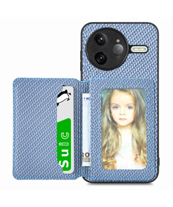 Coque Poco F7 Ultra | Portefeuille RFID Carbone