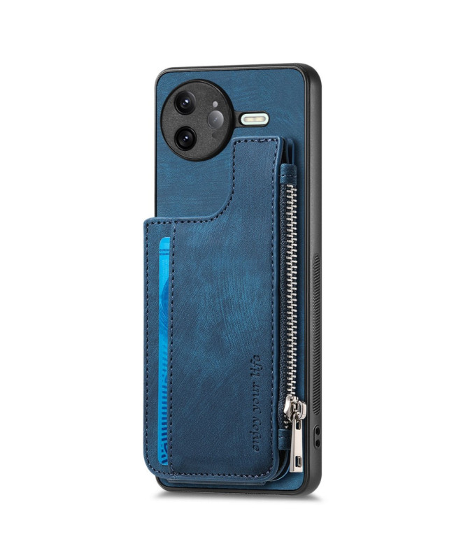 Coque Poco F7 Ultra Cuir Porte-cartes Fermeture Éclair Support