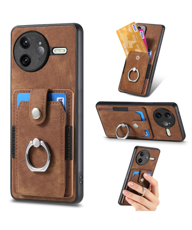 Coque Poco F7 Ultra avec porte-cartes, anneau et support