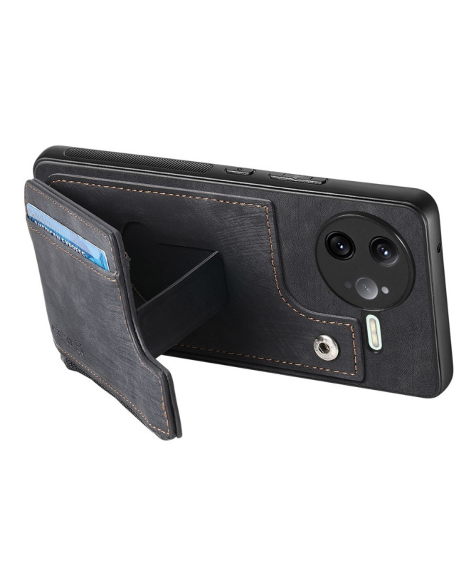 Coque Poco F7 Ultra Cuir Porte-cartes Fermeture Éclair Support