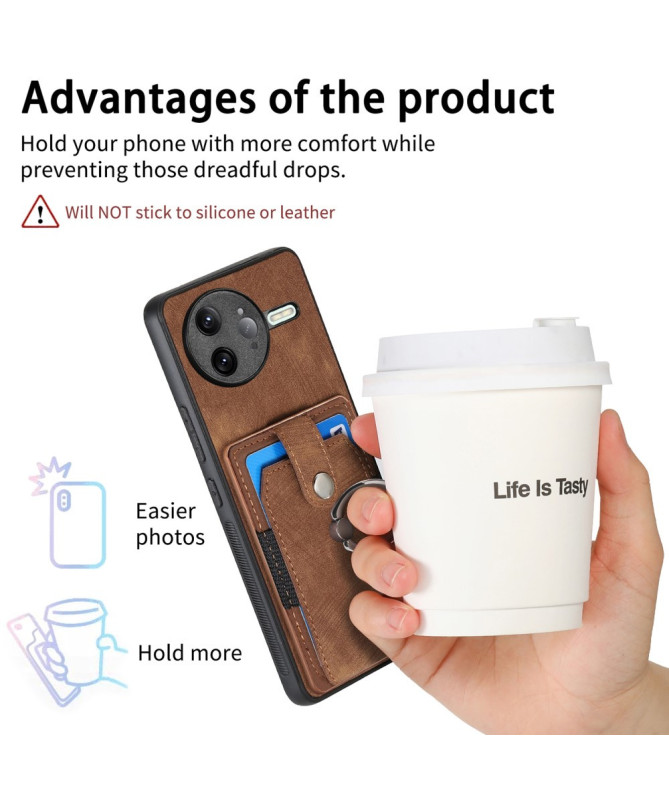 Coque Poco F7 Ultra avec porte-cartes, anneau et support