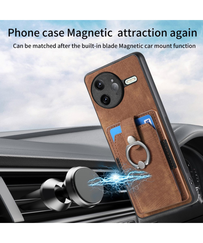Coque Poco F7 Ultra avec porte-cartes, anneau et support