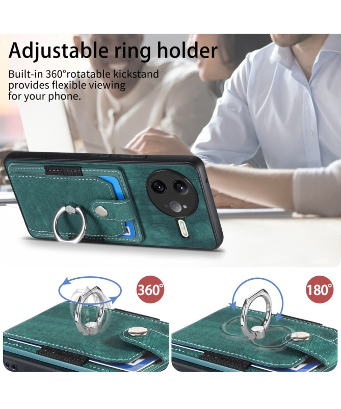 Coque Poco F7 Ultra avec porte-cartes, anneau et support