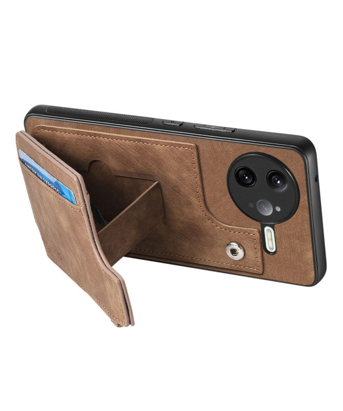 Coque Poco F7 Ultra Cuir Porte-cartes Fermeture Éclair Support