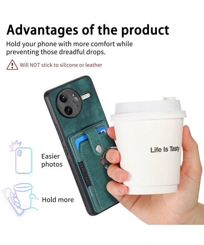Coque Poco F7 Ultra avec porte-cartes, anneau et support