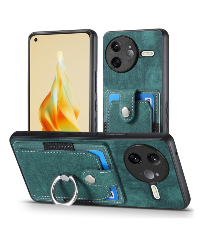 Coque Poco F7 Ultra avec porte-cartes, anneau et support
