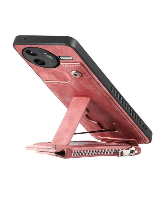 Coque Poco F7 Ultra Cuir Porte-cartes Fermeture Éclair Support