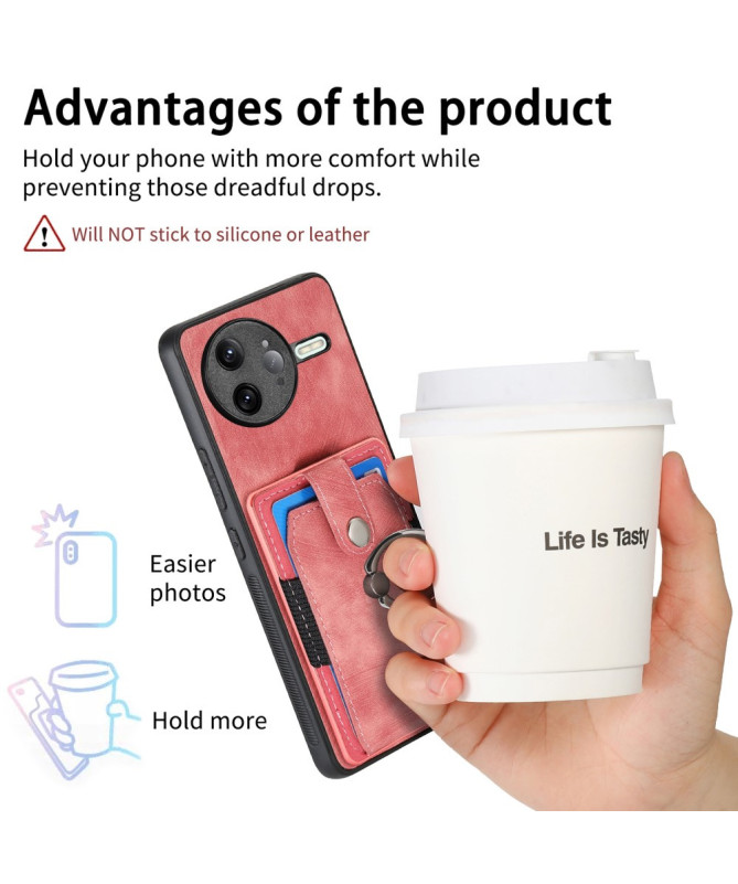 Coque Poco F7 Ultra avec porte-cartes, anneau et support