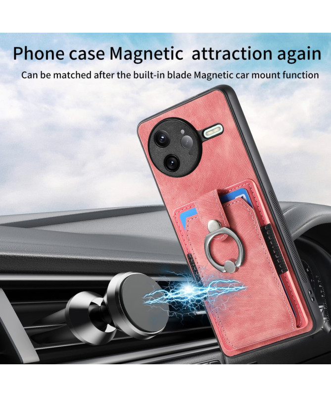 Coque Poco F7 Ultra avec porte-cartes, anneau et support