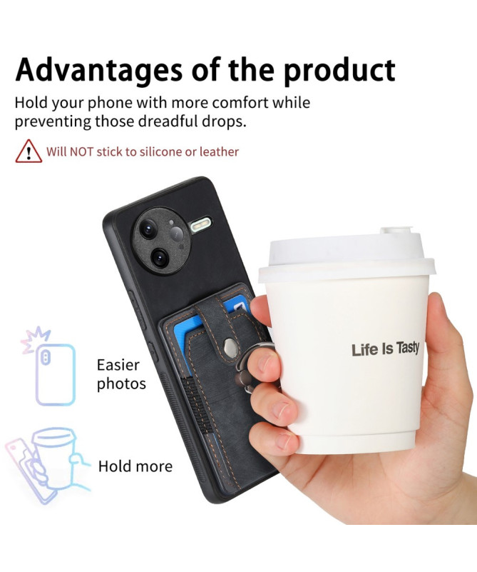Coque Poco F7 Ultra avec porte-cartes, anneau et support