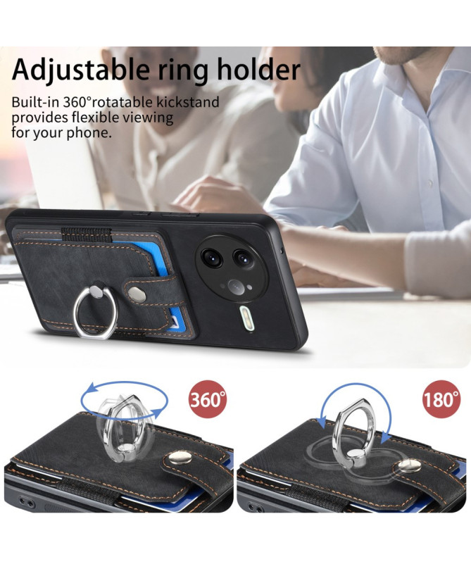 Coque Poco F7 Ultra avec porte-cartes, anneau et support