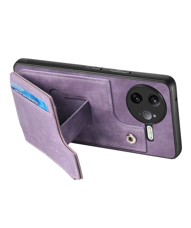 Coque Poco F7 Ultra Cuir Porte-cartes Fermeture Éclair Support