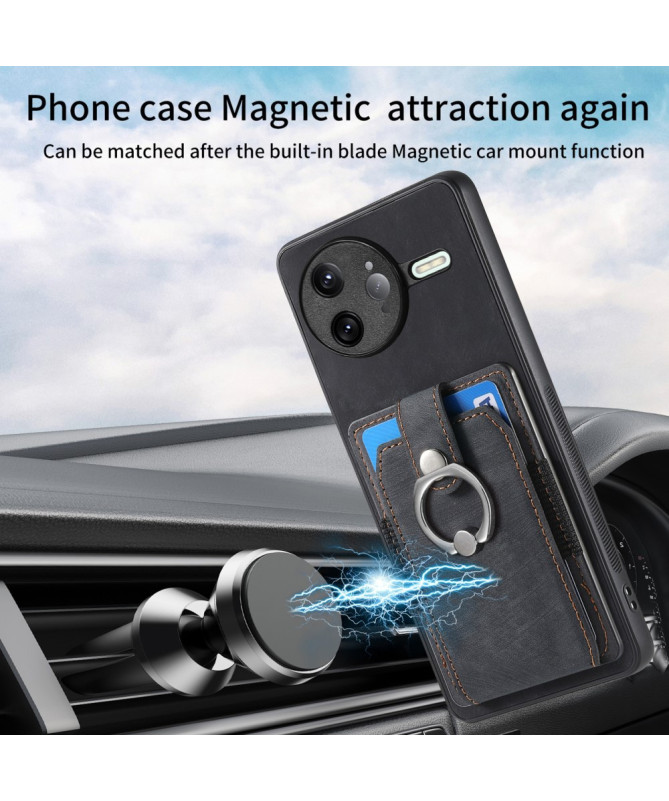 Coque Poco F7 Ultra avec porte-cartes, anneau et support
