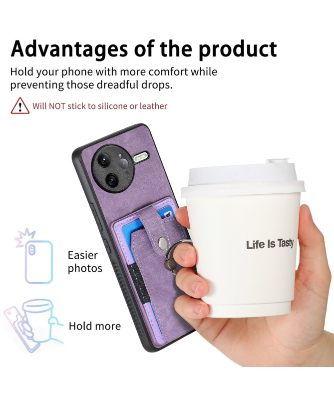 Coque Poco F7 Ultra avec porte-cartes, anneau et support