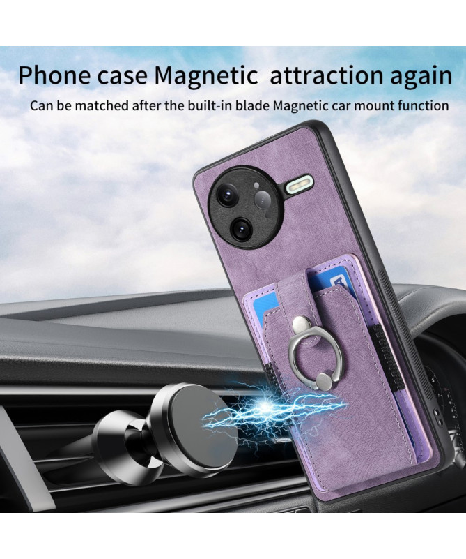 Coque Poco F7 Ultra avec porte-cartes, anneau et support