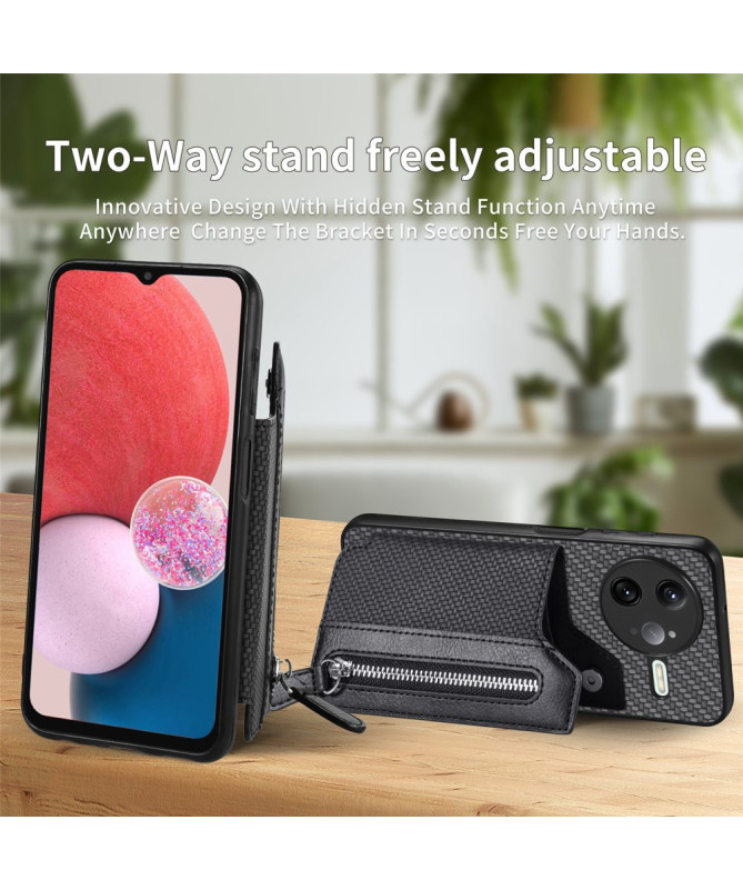 Coque Poco F7 Ultra Portefeuille Zippé et Support