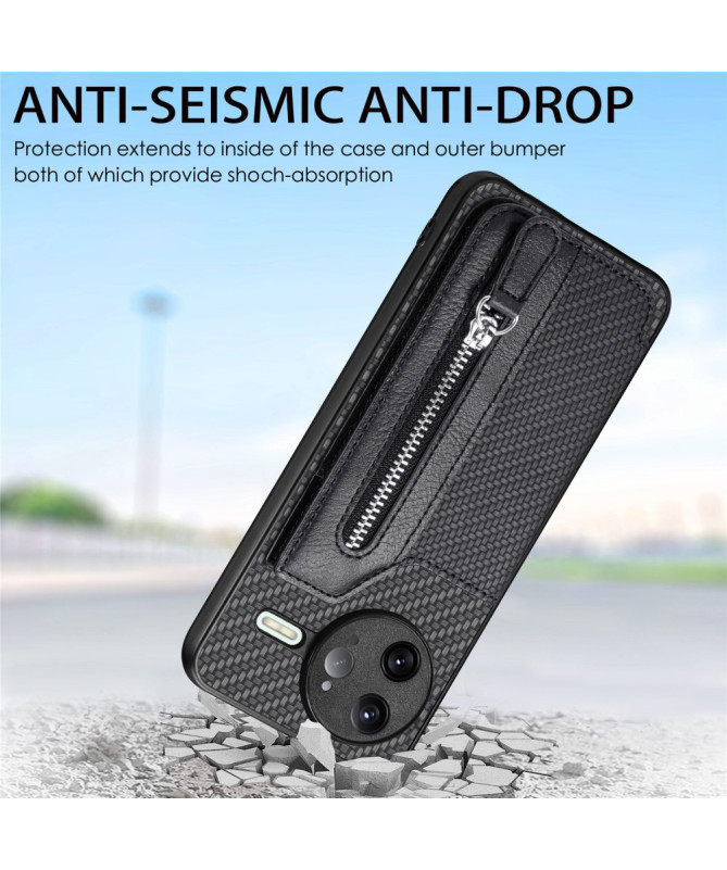 Coque Poco F7 Ultra Portefeuille Zippé et Support