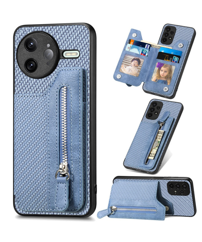 Coque Poco F7 Ultra Portefeuille Zippé et Support