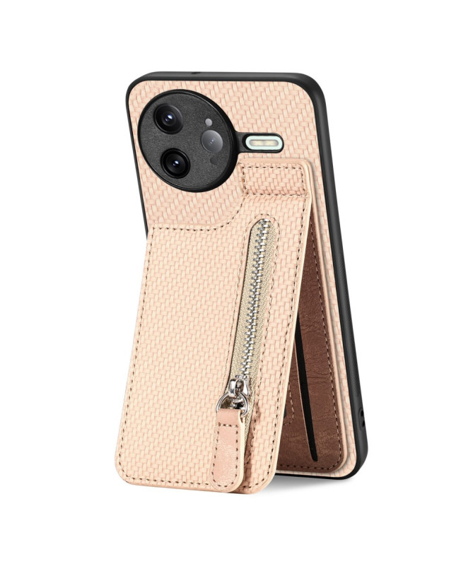 Coque Poco F7 Ultra avec Porte-Cartes Zippé et Support