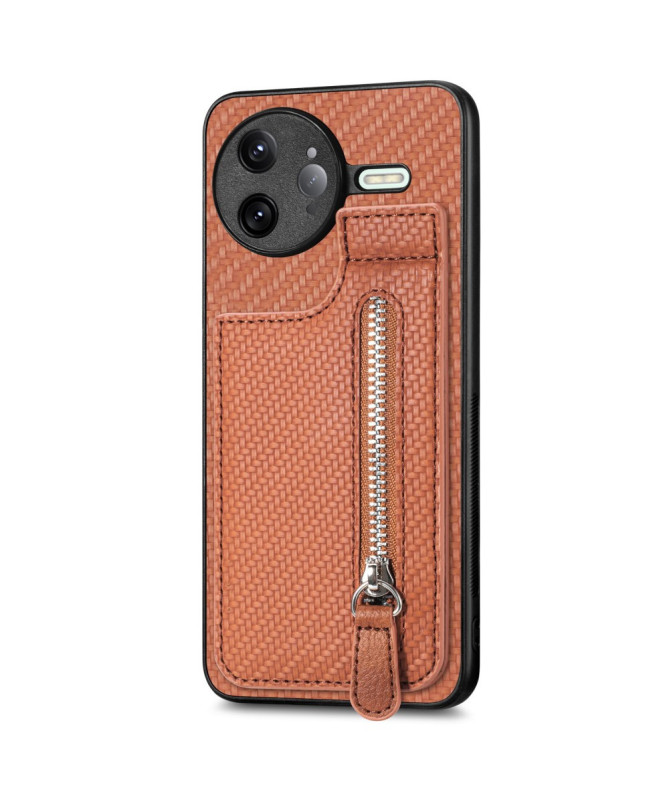 Coque Poco F7 Ultra avec Porte-Cartes Zippé et Support