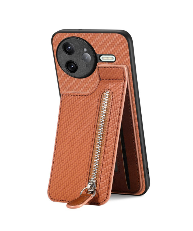 Coque Poco F7 Ultra avec Porte-Cartes Zippé et Support