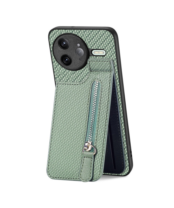 Coque Poco F7 Ultra avec Porte-Cartes Zippé et Support