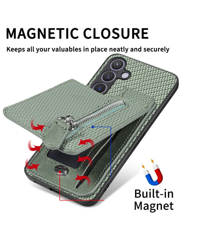 Coque Poco F7 Ultra avec Porte-Cartes Zippé et Support