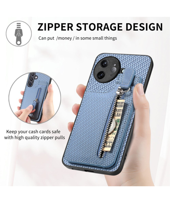 Coque Poco F7 Ultra avec Porte-Cartes Zippé et Support