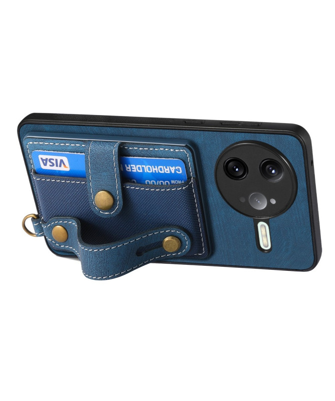 Coque Poco F7 Ultra rétro, porte-cartes et sangle support