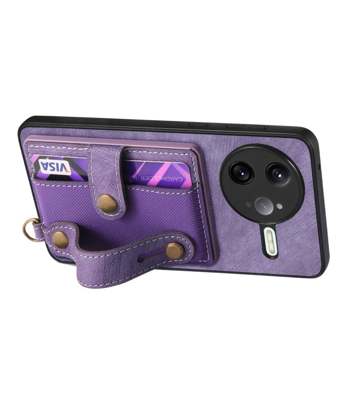 Coque Poco F7 Ultra rétro, porte-cartes et sangle support