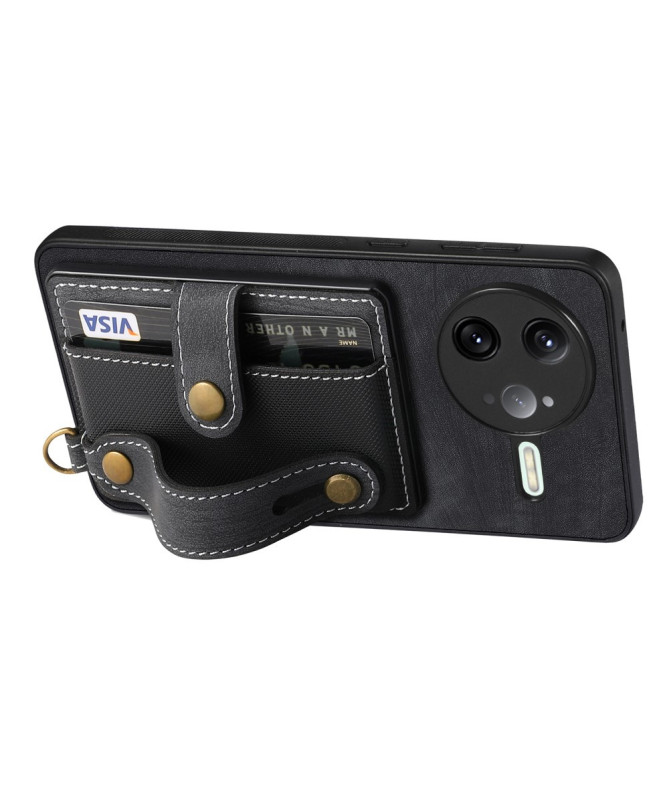 Coque Poco F7 Ultra rétro, porte-cartes et sangle support